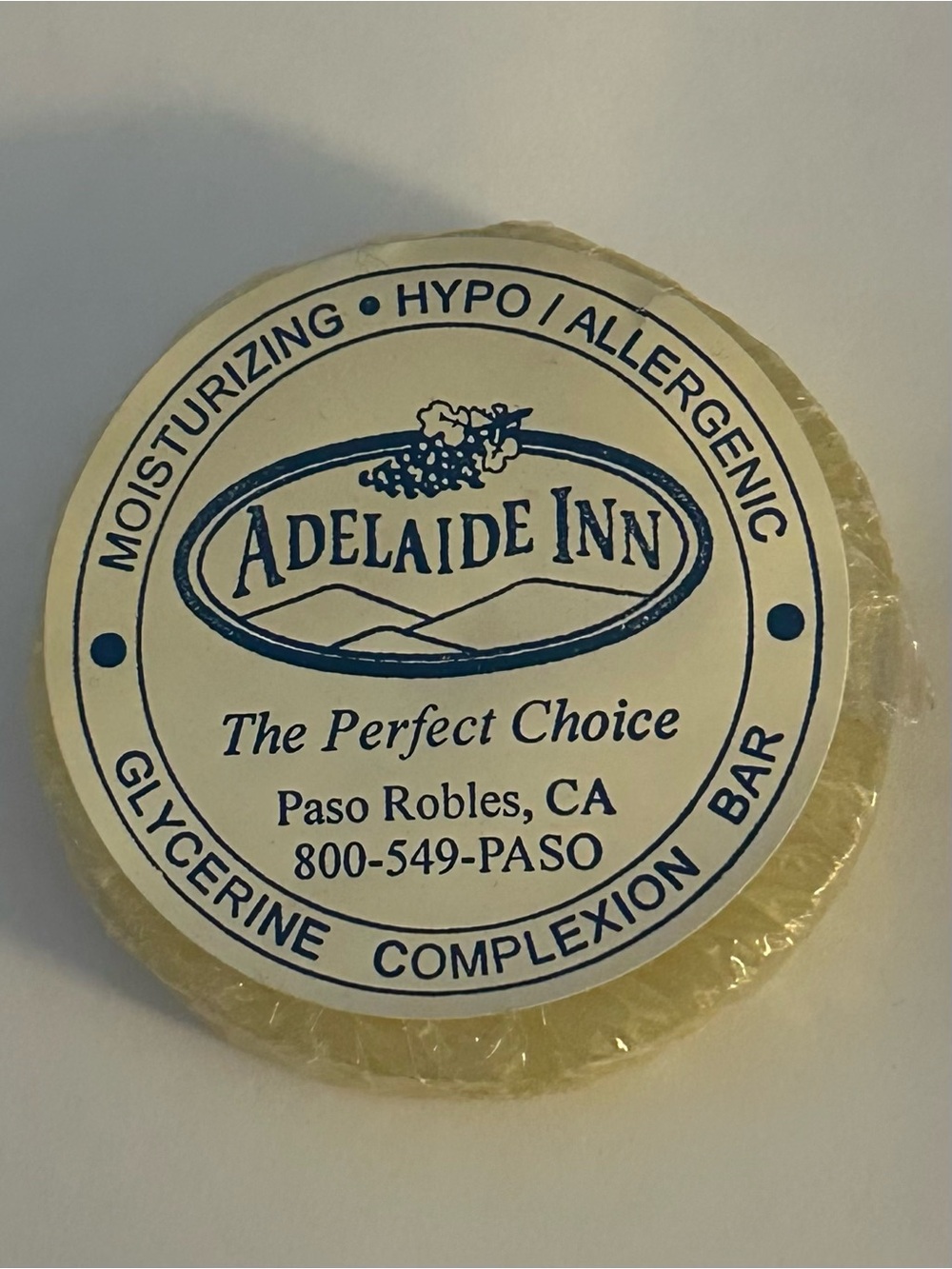 Vintage Adelaide Inn Hotel Soap Complexion Bar SEALED Paso Robles CA California